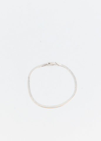 Flat Snake Chain Silver Bracelet