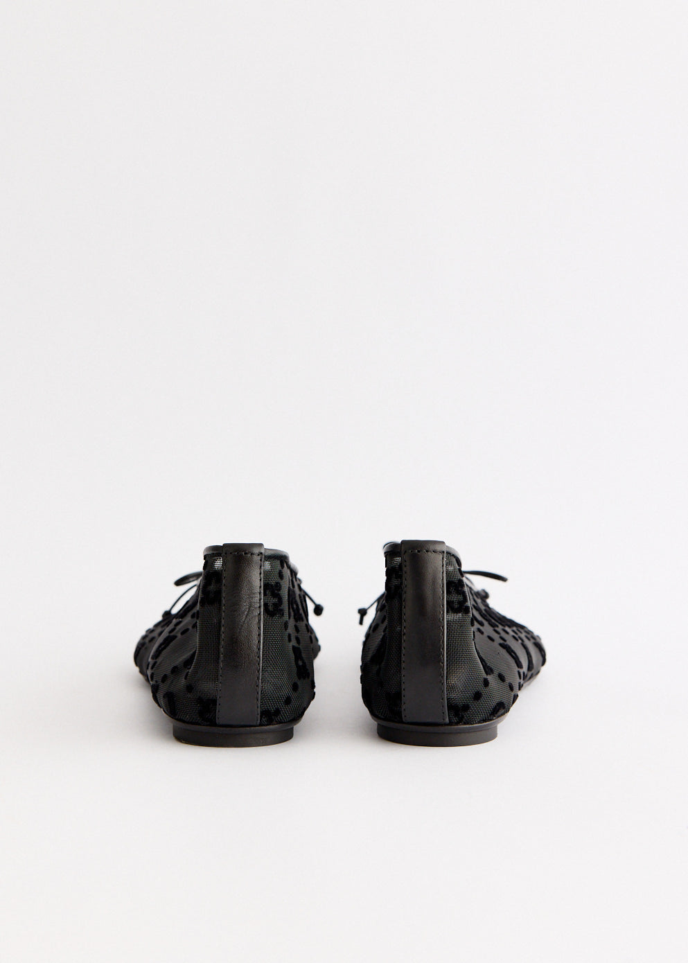 Moonogram Mesh Flock Ballet Flats