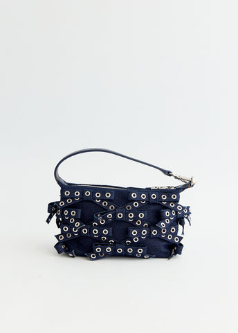 Denim Butterfly Small Pouch Bow Eyelets