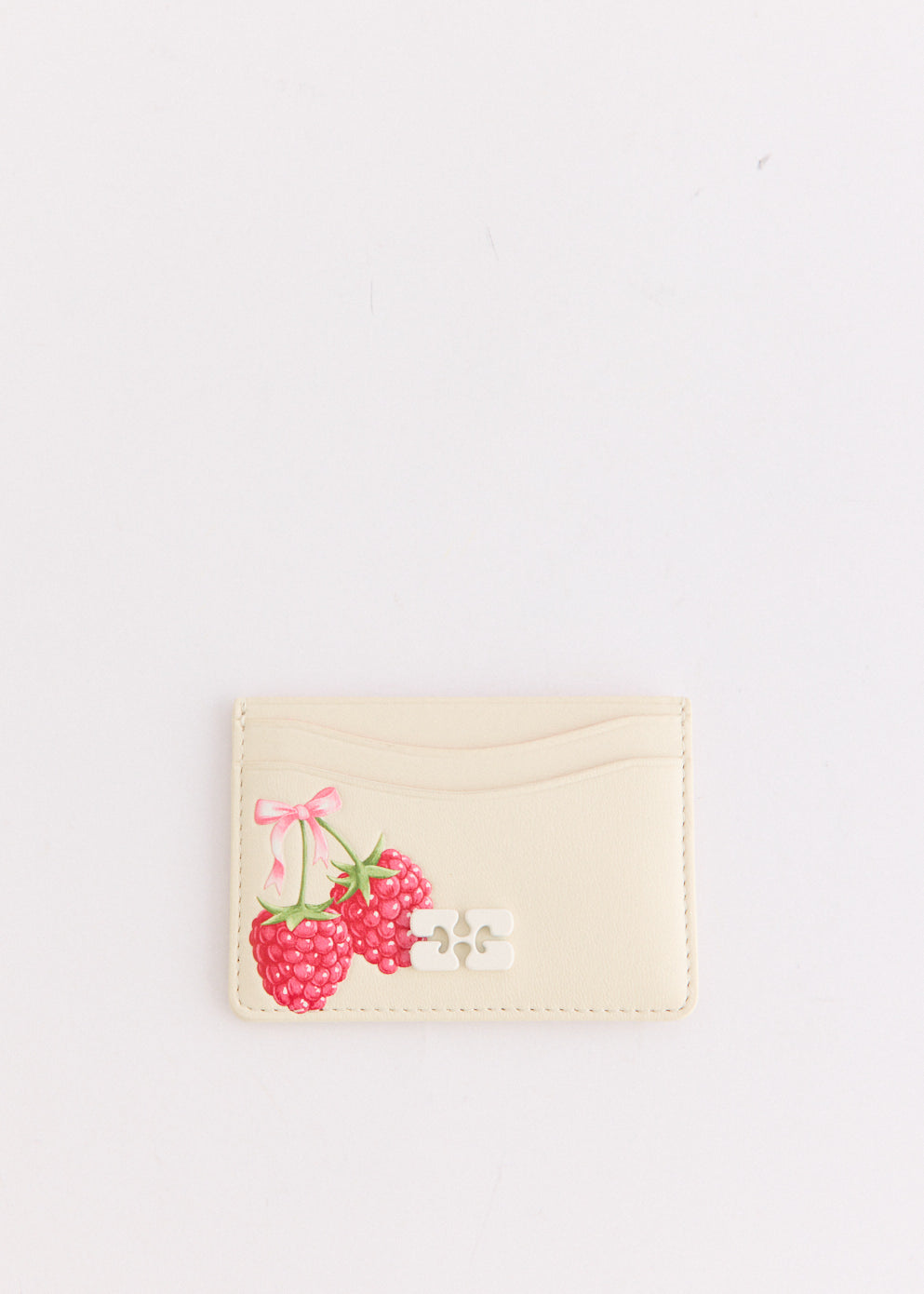 Bou Card Holder With Flap Raspberry Print