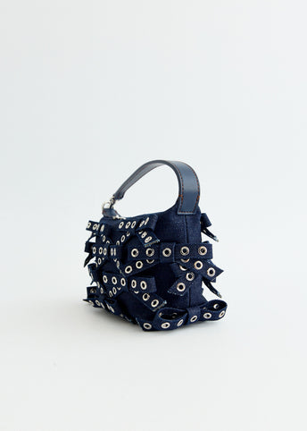 Denim Butterfly Small Pouch Bow Eyelets