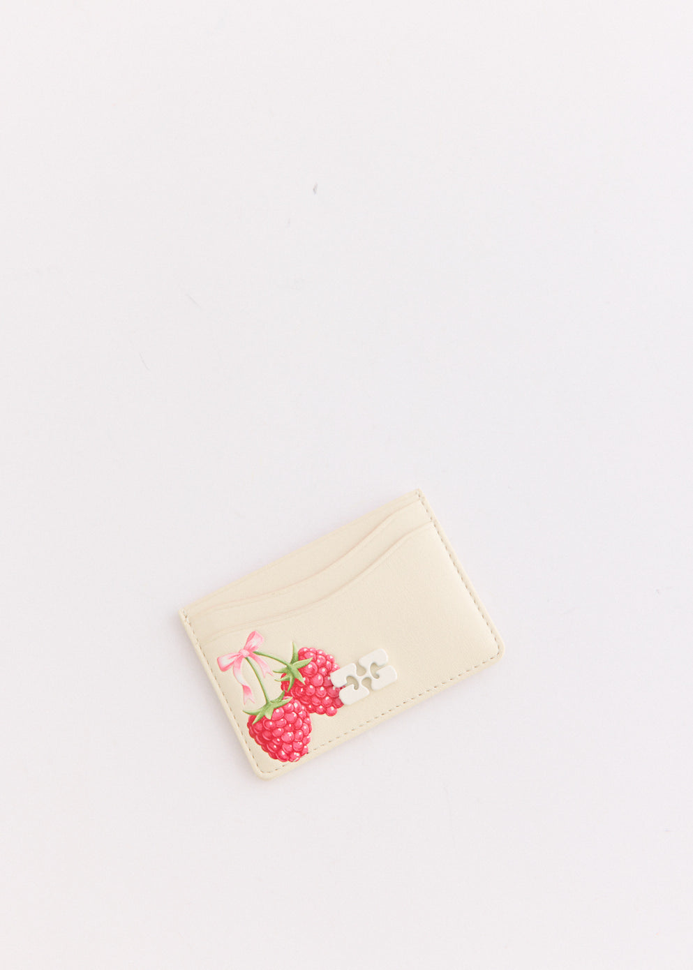 Bou Card Holder With Flap Raspberry Print
