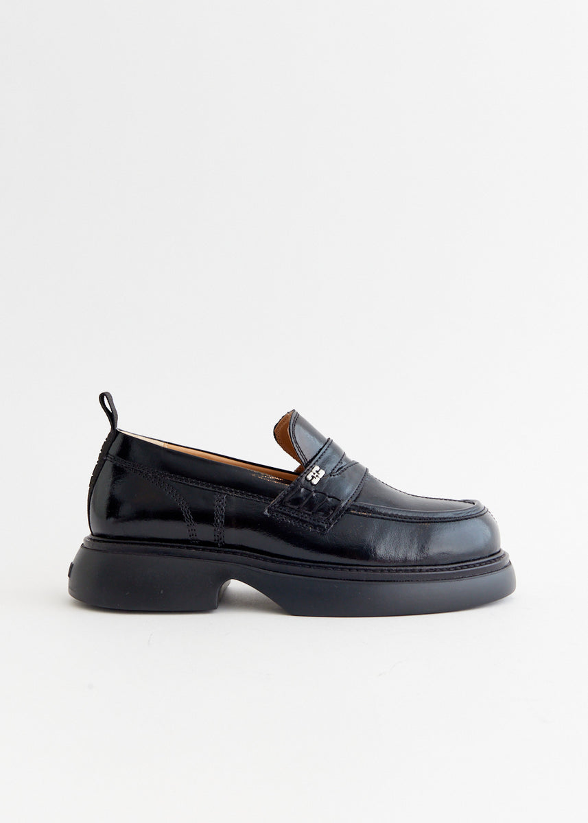 Ganni■ Everyday Loafer Naplack - Black 【 残りわずか】 Ganni Everyday Loafer Naplack Black Casual Shoes GANNI