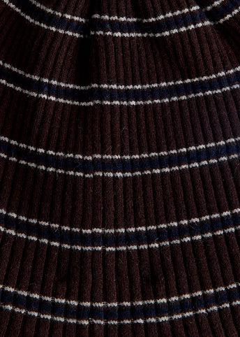 Merino Cashmere Blended Stripe Beanie