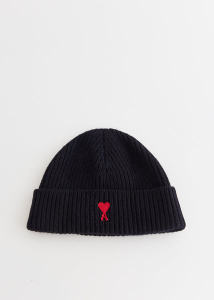 Ami Paris ビーニーBlack AMI PARIS - BLACK AMI DE COEUR BEANIE – LE LABO STORE