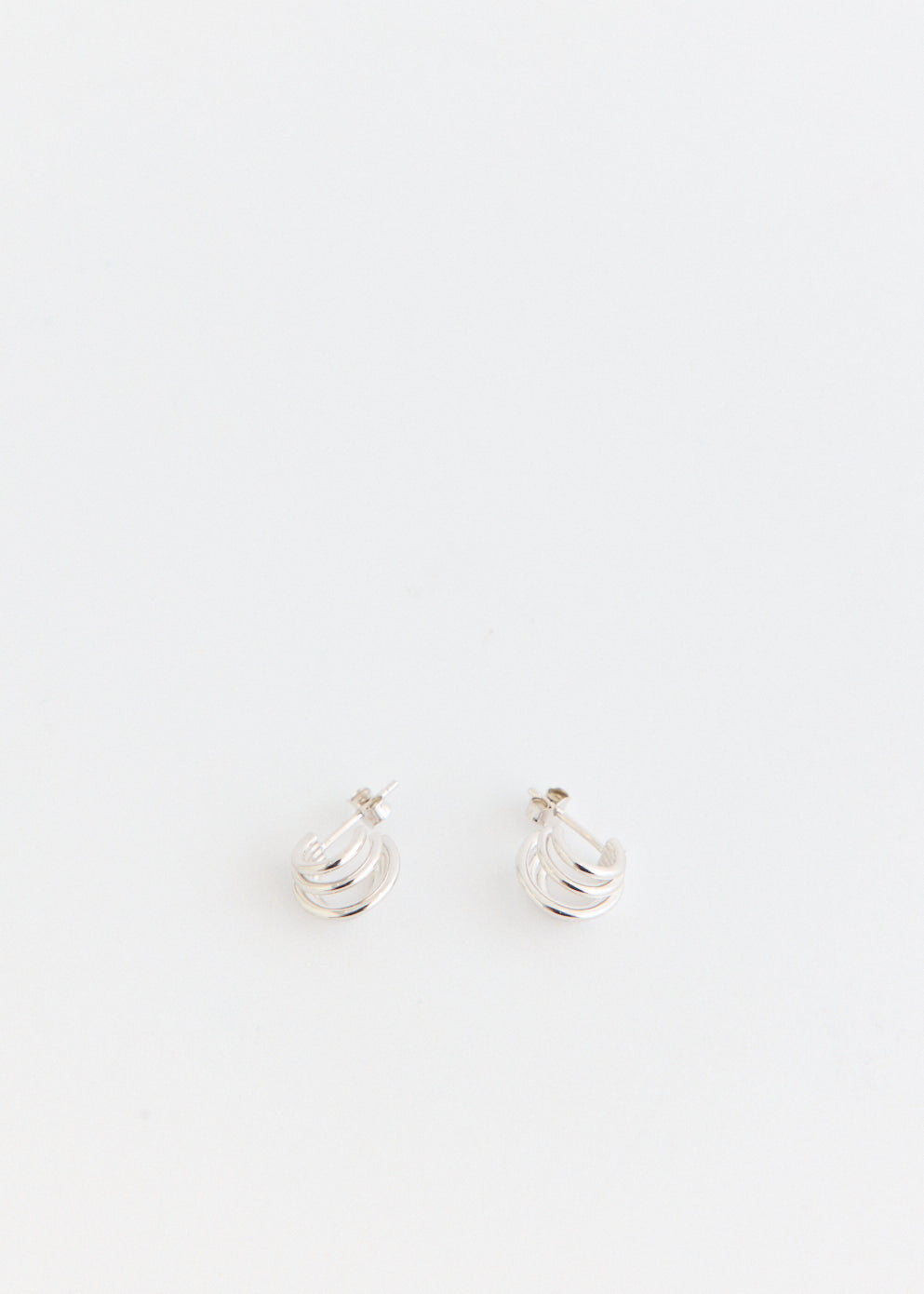 Layered Hoops Silver Earrings