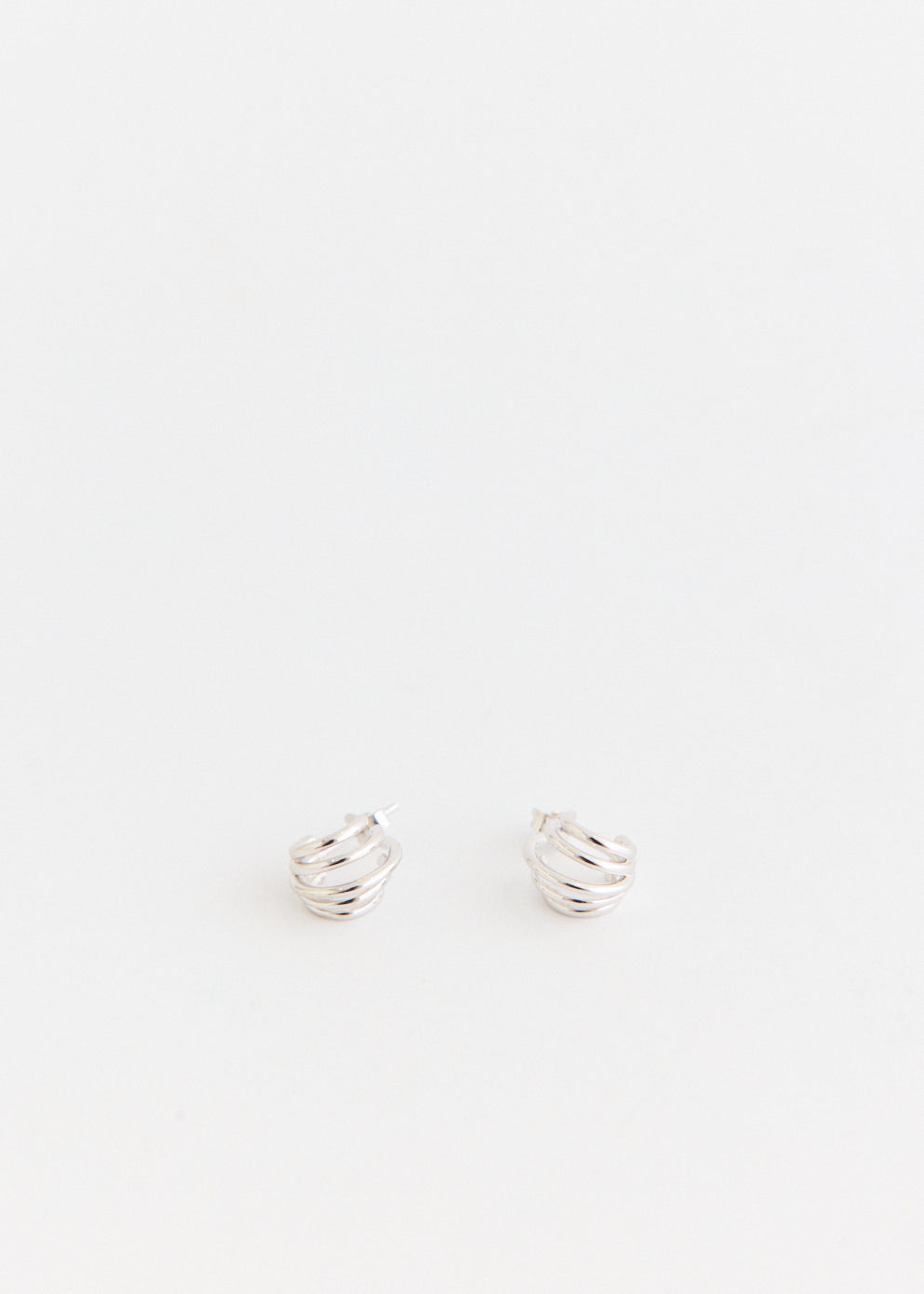 Layered Hoops Silver Earrings