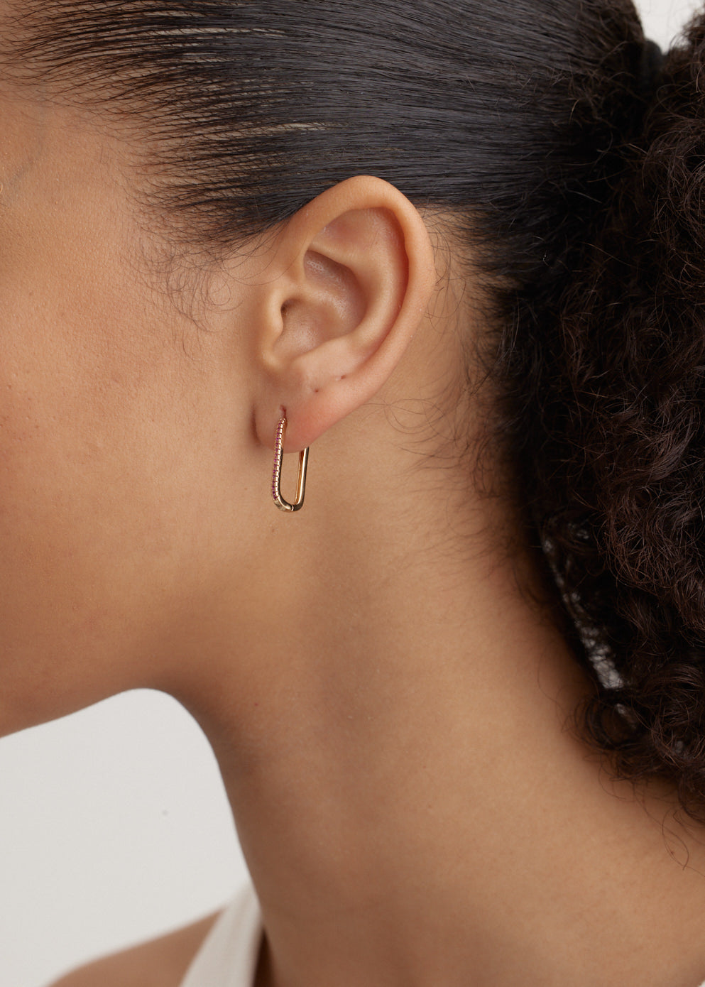 Long Oval Hoop Earrings