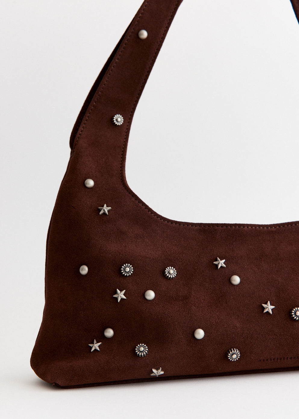 [Margesherwood] / ☆ HALTER HOBO / choco brown studded suede Studded Halter Hobo Bag