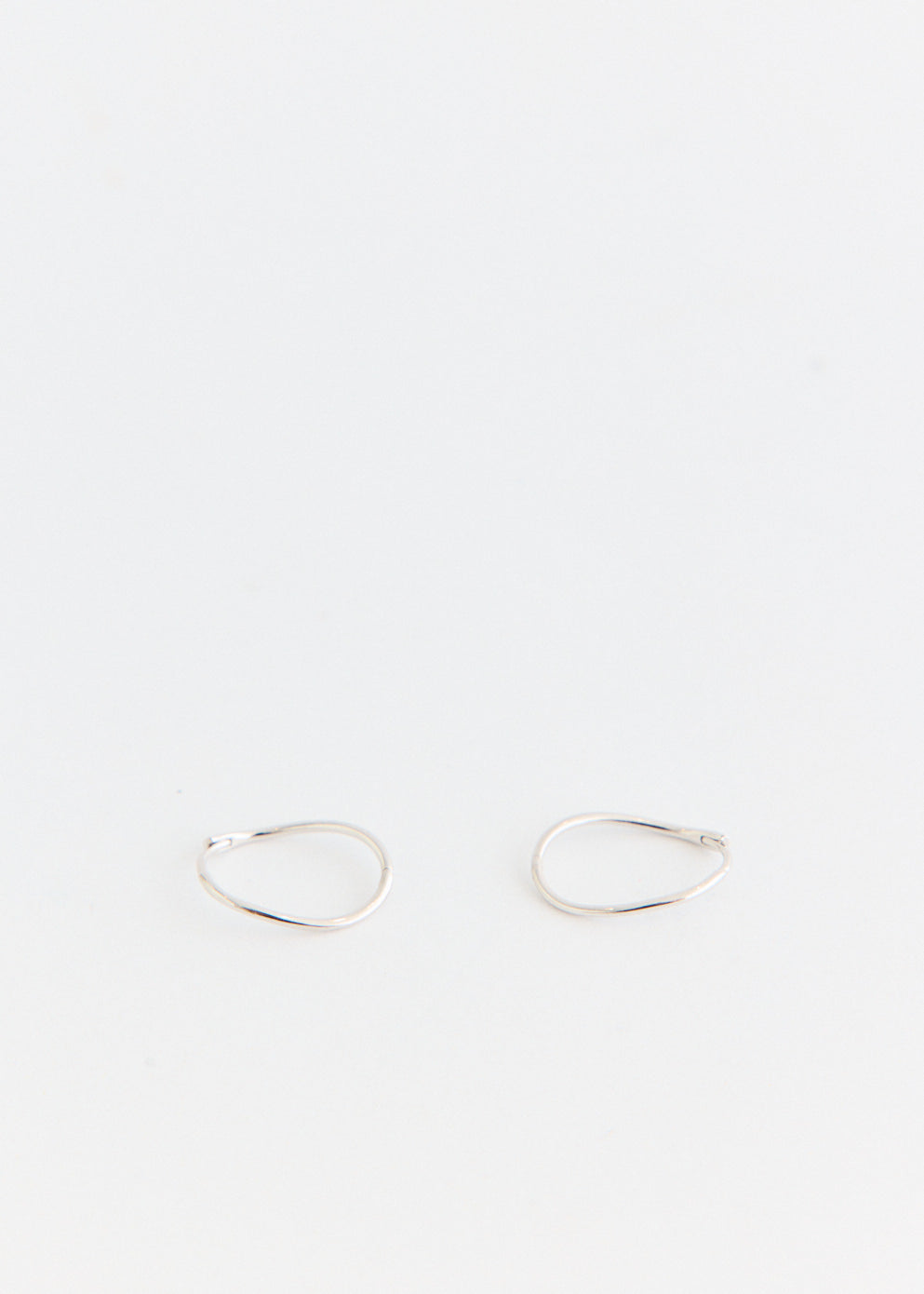 Organic Oval Silver Earrings