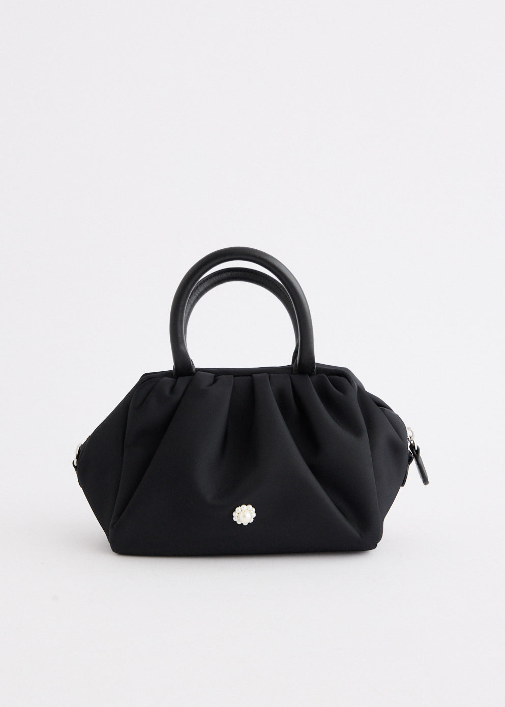 Mini Gathered Top Handle Bag With Daisy