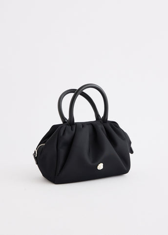 Mini Gathered Top Handle Bag With Daisy