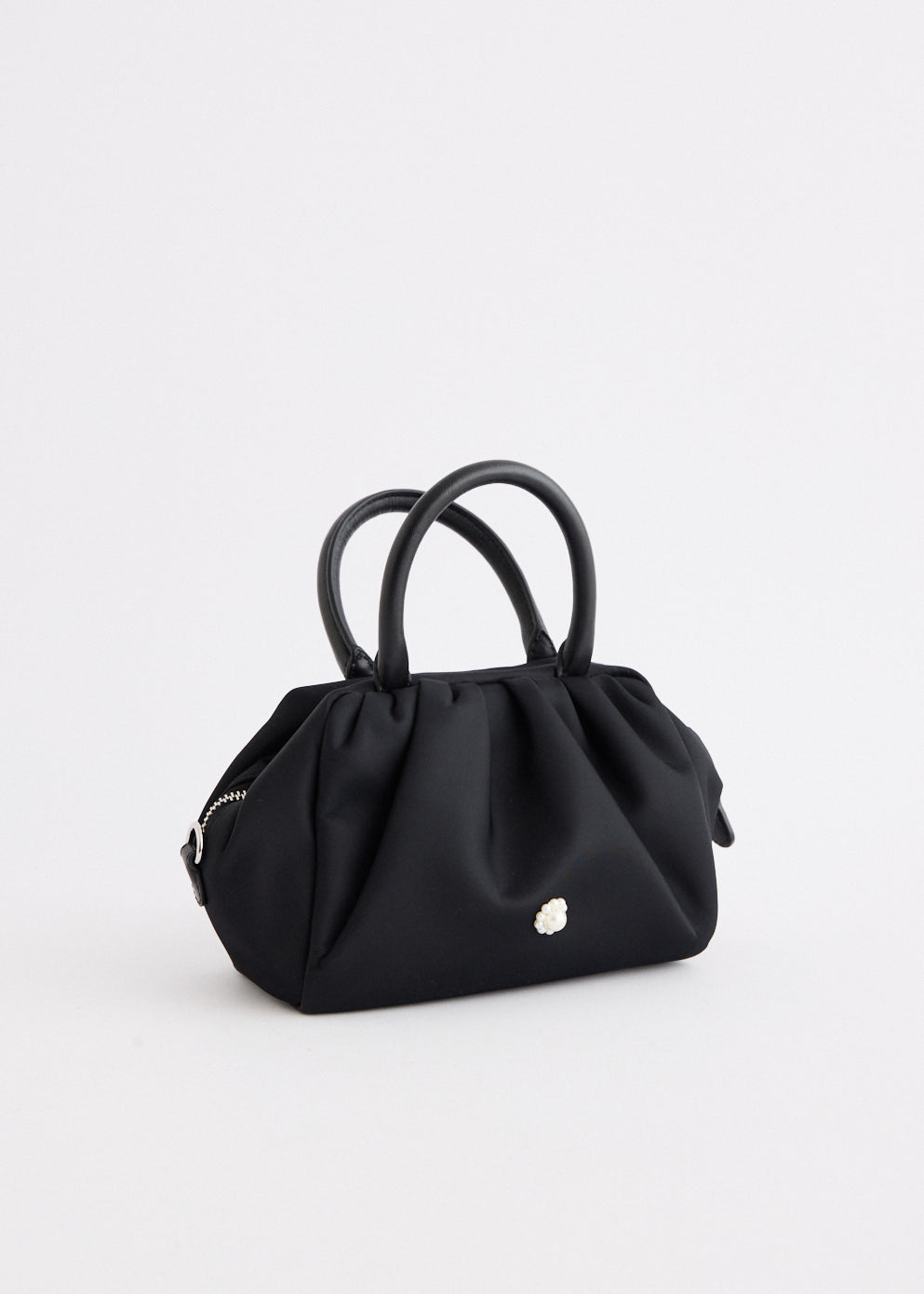 Mini Gathered Top Handle Bag With Daisy