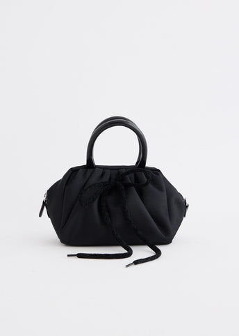 Mini Gathered Top Handle Bag With Daisy