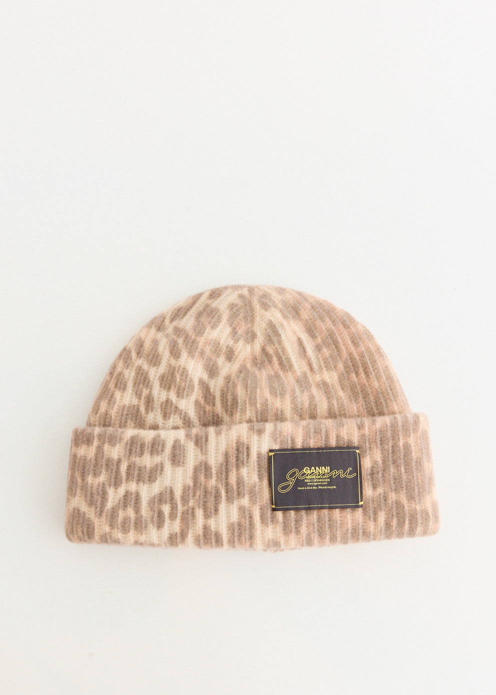 Graphic Wool Mix Printed Leopard Beanie