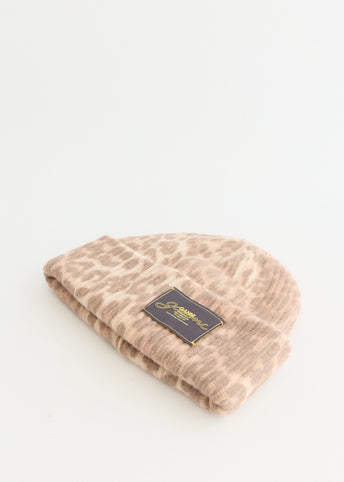 Graphic Wool Mix Printed Leopard Beanie