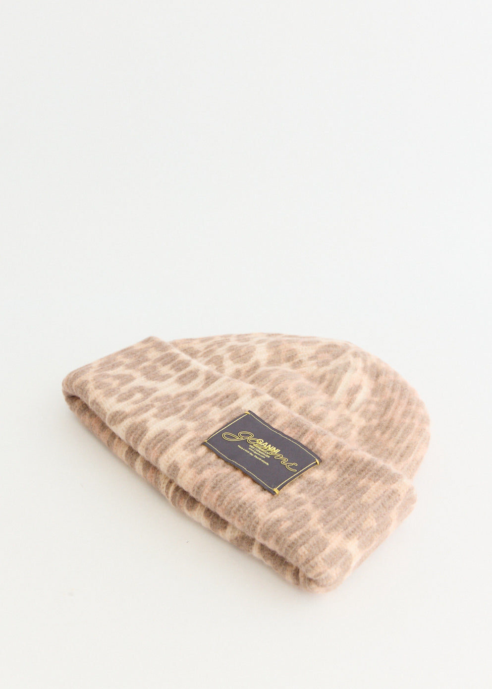 Graphic Wool Mix Printed Leopard Beanie