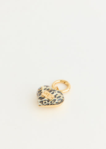 Leopard Bou Heart Charm
