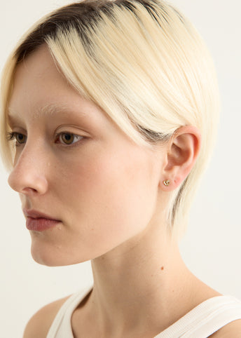 Gold Heart Stud Earrings