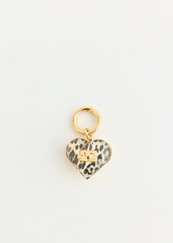 Leopard Bou Heart Charm