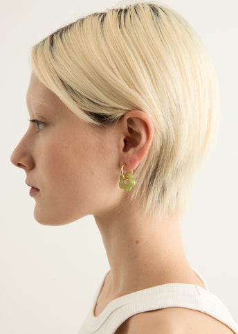 Medium Hoop And Resin Flower Earrings