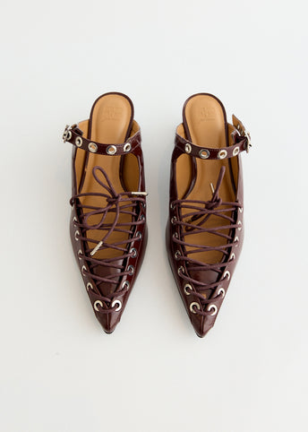 Oleatex Eyelets Lace Up Mules