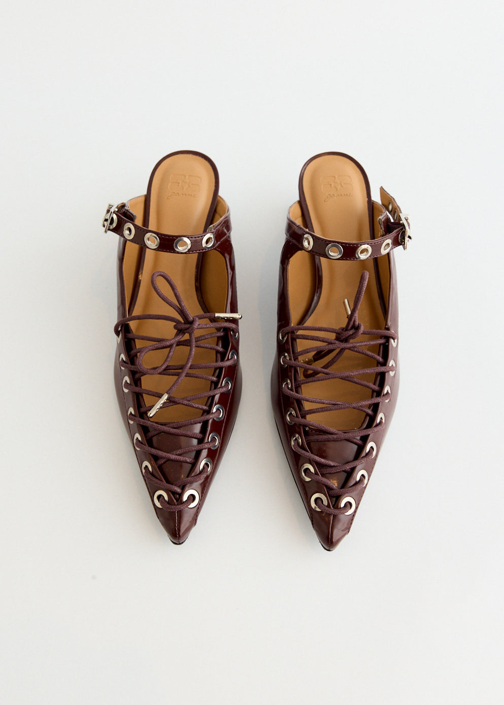 Oleatex Eyelets Lace Up Mules