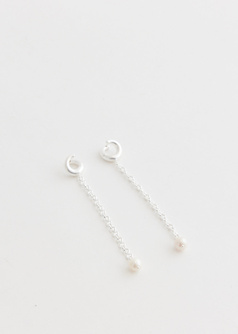Miriam Long Pearl Shoulder Grazer Earrings