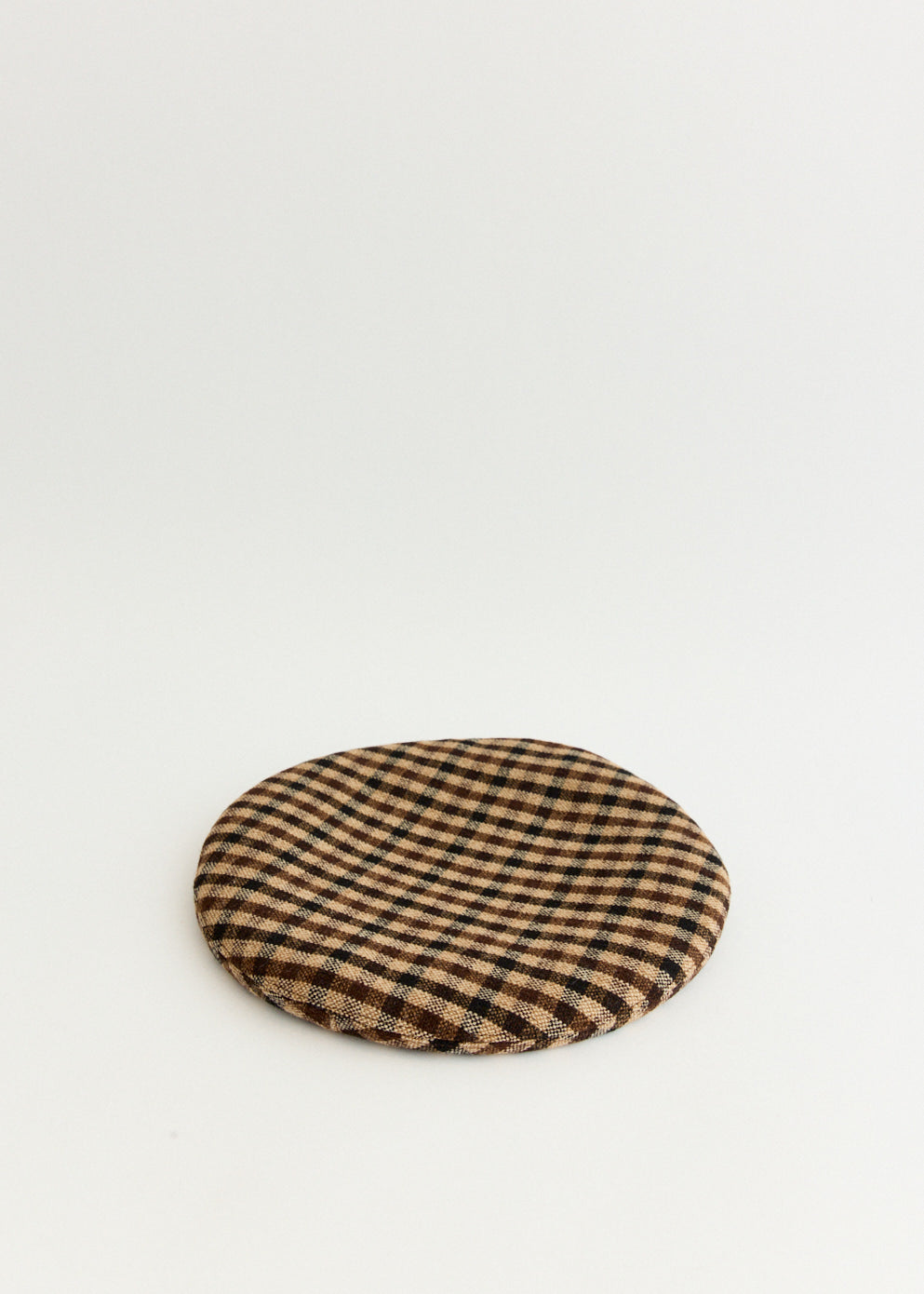 Checked Wool Mix Beret