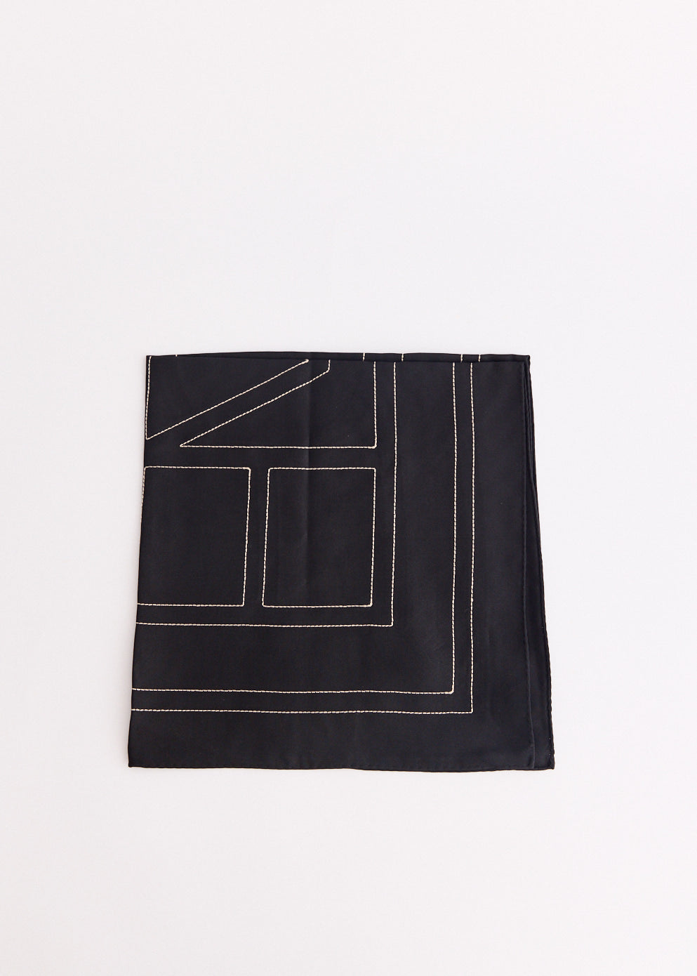 Embroidered Monogram Silk Scarf