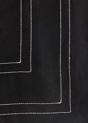 Embroidered Monogram Silk Scarf