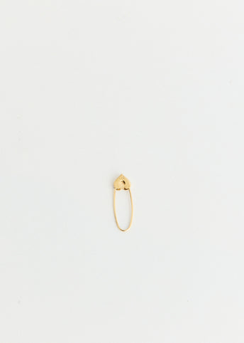 Heart Safety Pin Earring