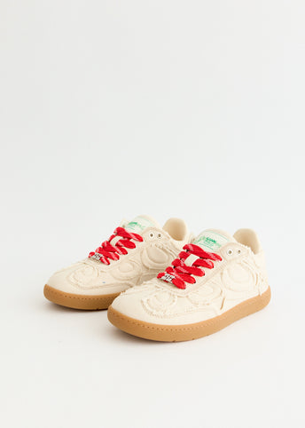 【関税＆送料込み】Ganni Canvas Sneakers With Raw-Cut Edges Ganni Canvas Sneakers With Raw-cut Edges In Neutral | ModeSens