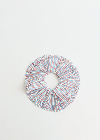 Yarn Dyed Stripe Frill Scrunchie