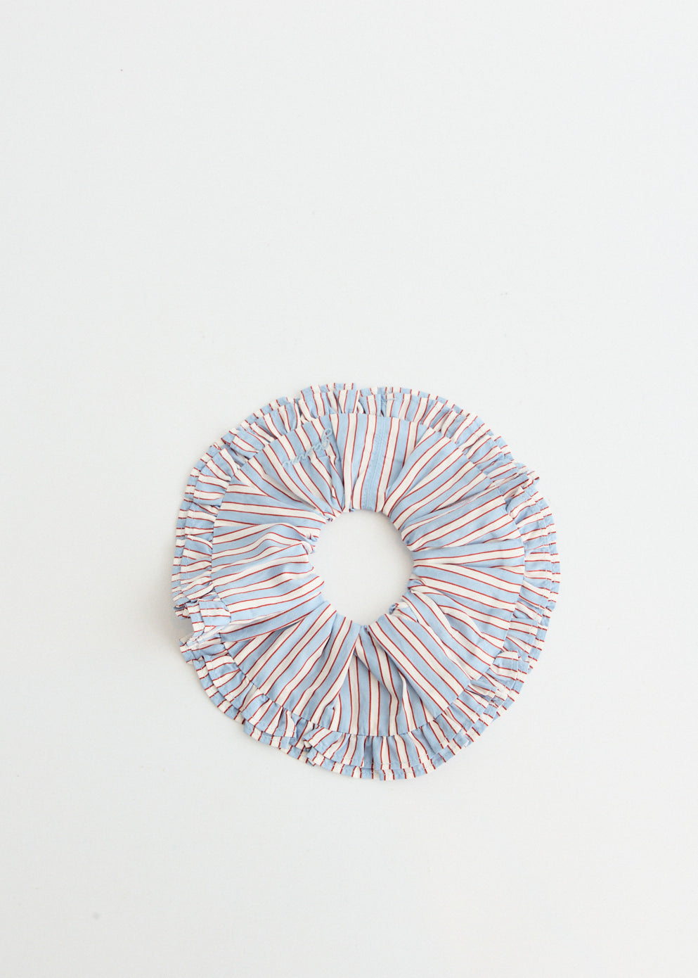 Yarn Dyed Stripe Frill Scrunchie