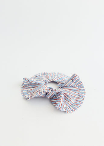 Yarn Dyed Stripe Frill Scrunchie