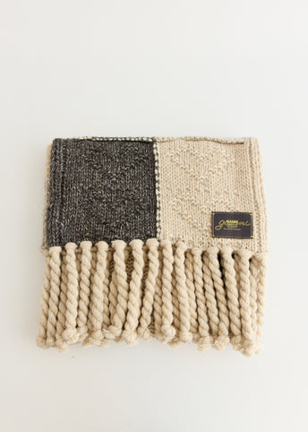 Wool Cotton Mix Knit Scarf