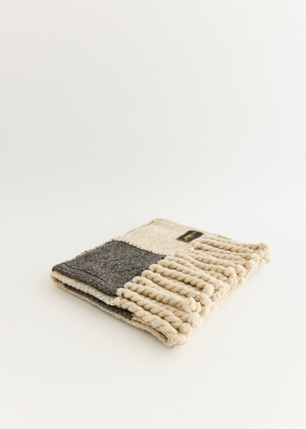Wool Cotton Mix Knit Scarf
