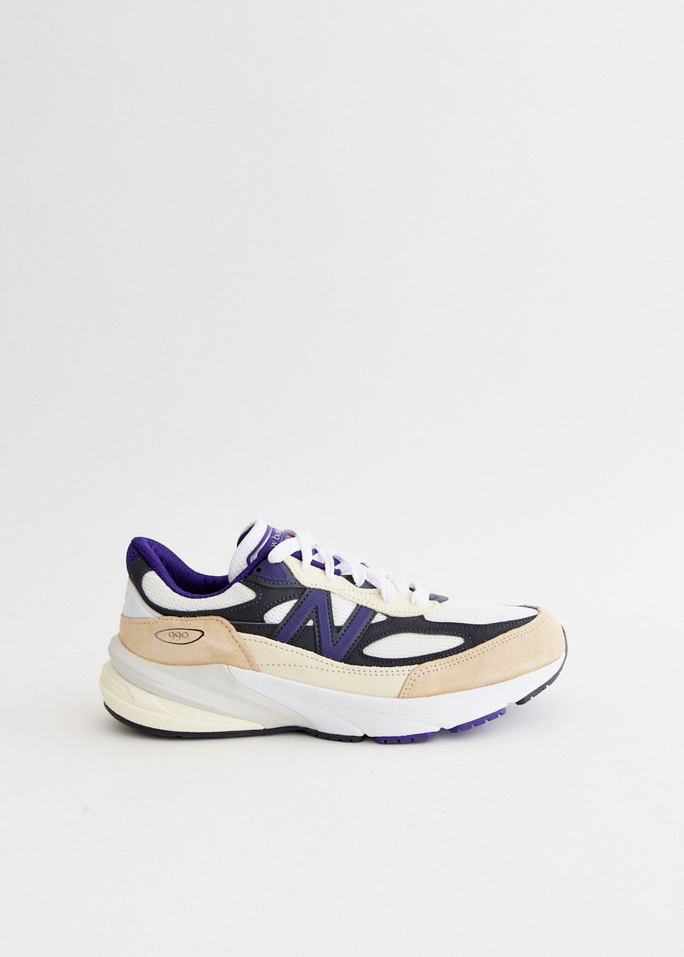 MADE in USA 990v6 'White Black Plum' Sneakers