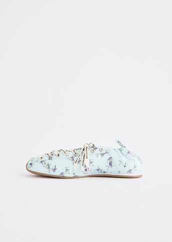 Lace Up Sporty Ballerina Nylon Printed