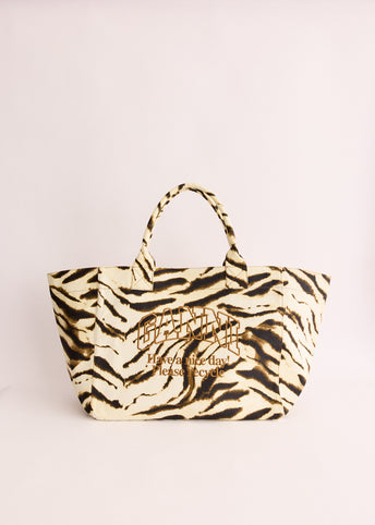 Shopper XXL Pocket Zebra Print Tote