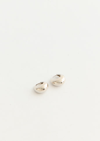 Silver Chunky Dome Hoop Earrings