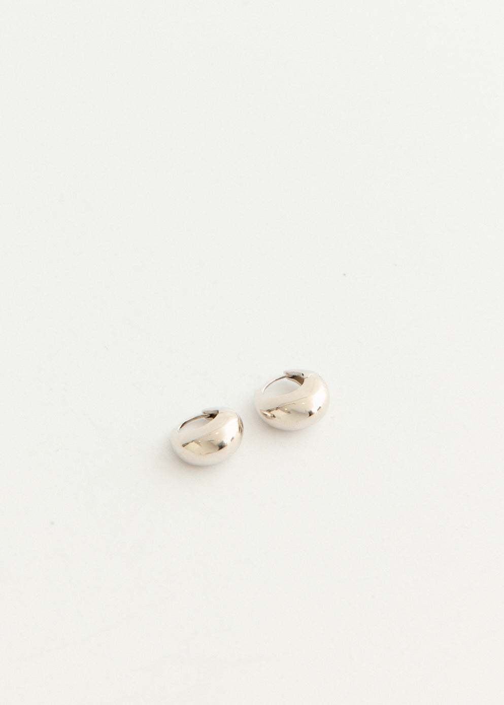 Silver Chunky Dome Hoop Earrings