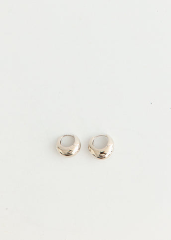 Silver Chunky Dome Hoop Earrings