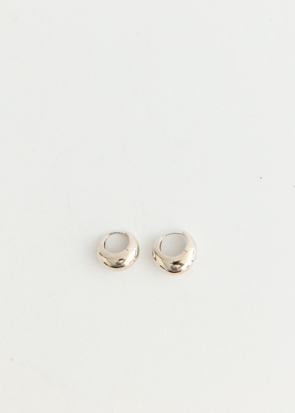 Silver Chunky Dome Hoop Earrings