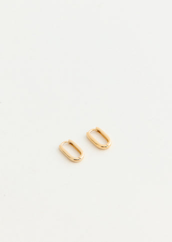 Square-Oval Hoop Earrings Small