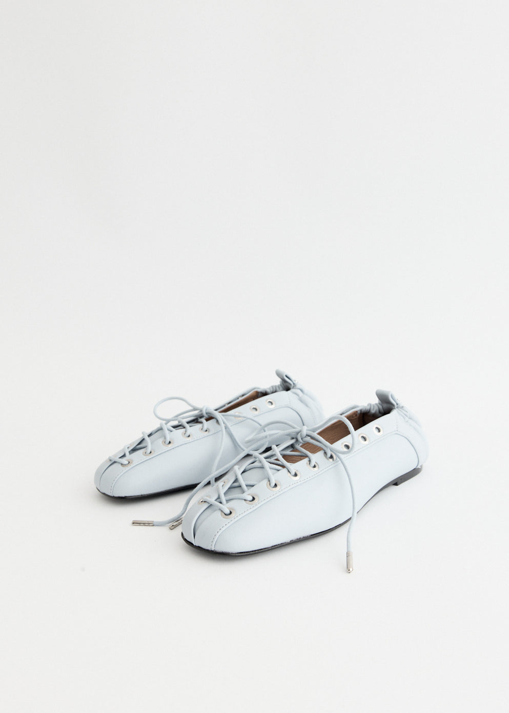 Eyelets Lace Up Ballerinas