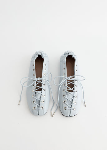 Eyelets Lace Up Ballerinas