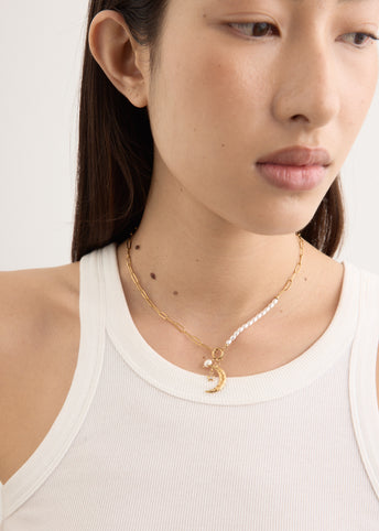 Crescent Moon Pendant Necklace