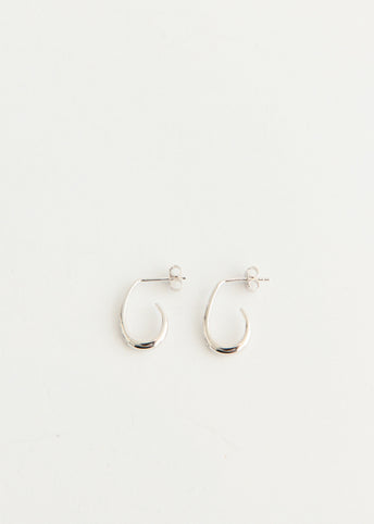 Silver Half Hoop Earrings
